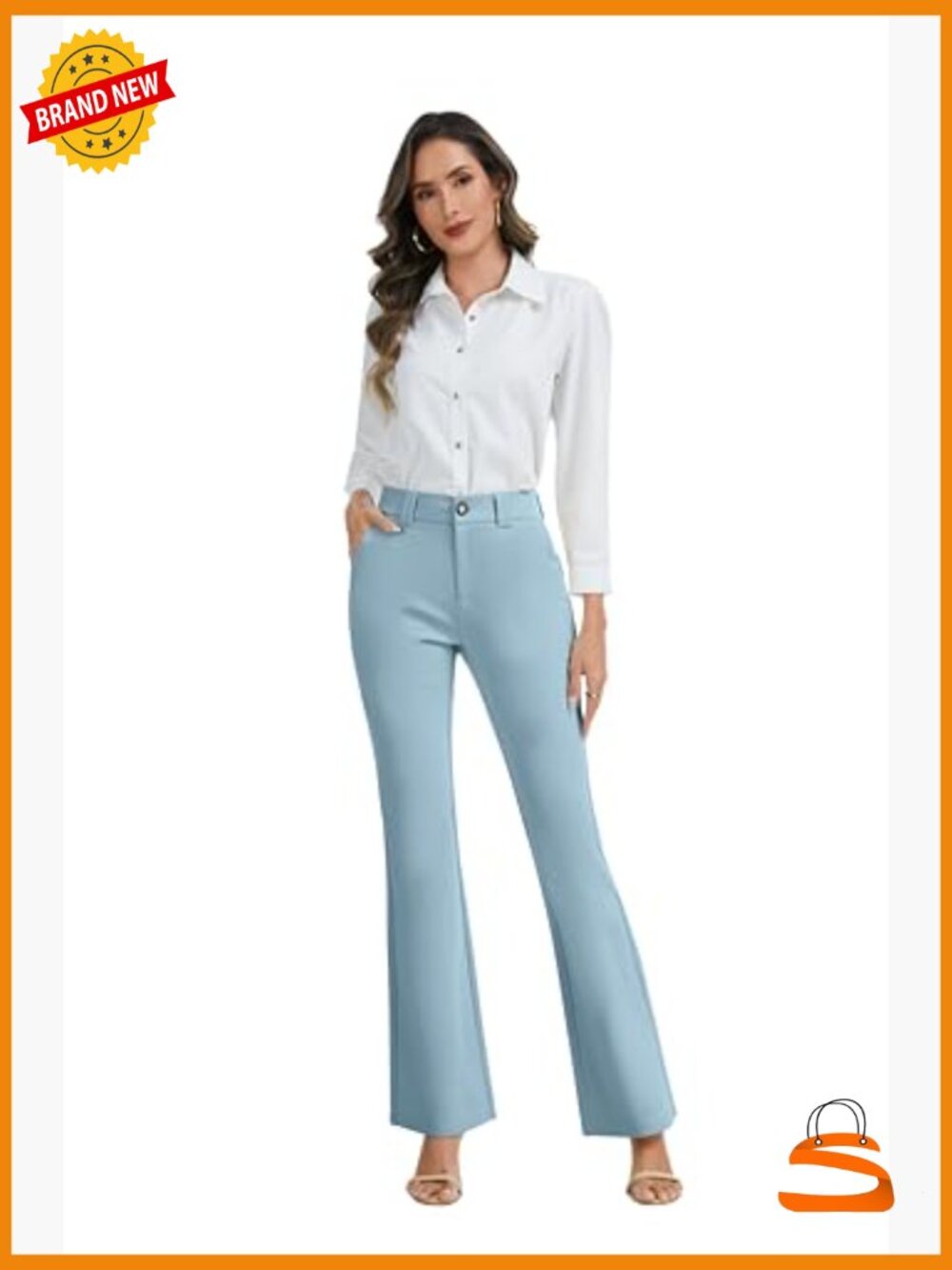 Stretchy Bootcut Dress Pants with Pockets for Women Office Casual - Picture 5 of 6